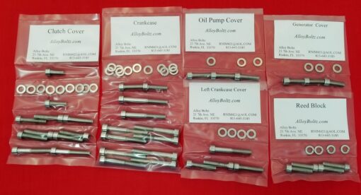 YAMAHA 1974-1979 YZ80 A-F, 1974-1980 GT80 A-G, 1980-1982 MX80 POLISHED STAINLESS STEEL ENGINE BOLT KIT