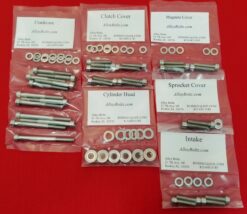 YAMAHA 1977-1979 IT175 POLISHED STAINLESS STEEL ENGINE BOLT KIT