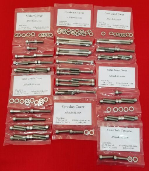 YAMAHA 1998-2009 YZ400 YZ426 YZ450 WR400 WR426 WR450 POLISHED STAINLESS STEEL ENGINE BOLT KIT