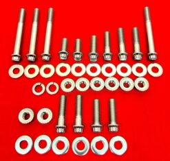 1985-1998 FX & FL Polished Grade 8 Stainless Engine Mount Bolt Kit