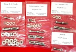 HONDA 1974-78 CR125M, M1 ELSINORE Polished Stainless Steel Engine Bolt Kit Set