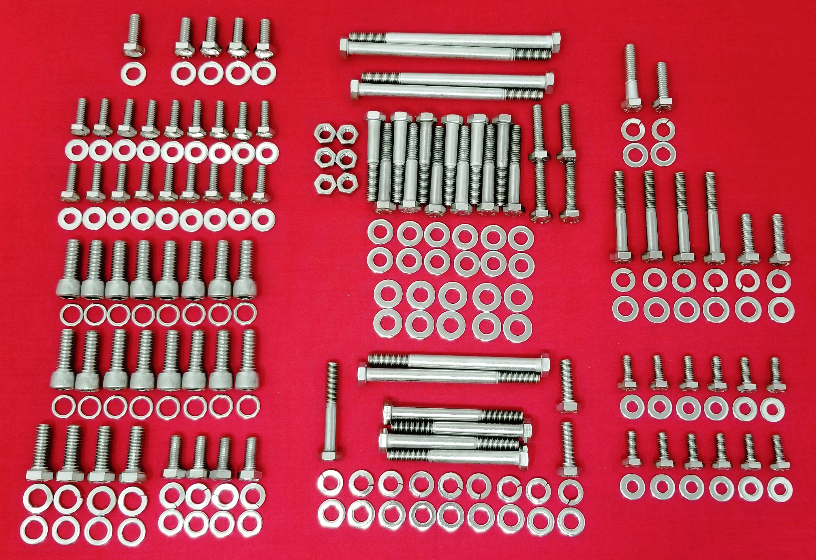 Complete Stainless Steel Hex Bolt Kit For 1986-1993 Ford 5.0L 302 Small Block EFI Engines - 224 Piece Set