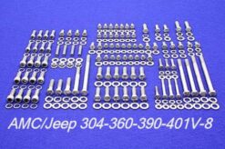 AMC 290 304 343 360 390 401 V-8 Stainless Steel Engine Hex Bolt Kit Set