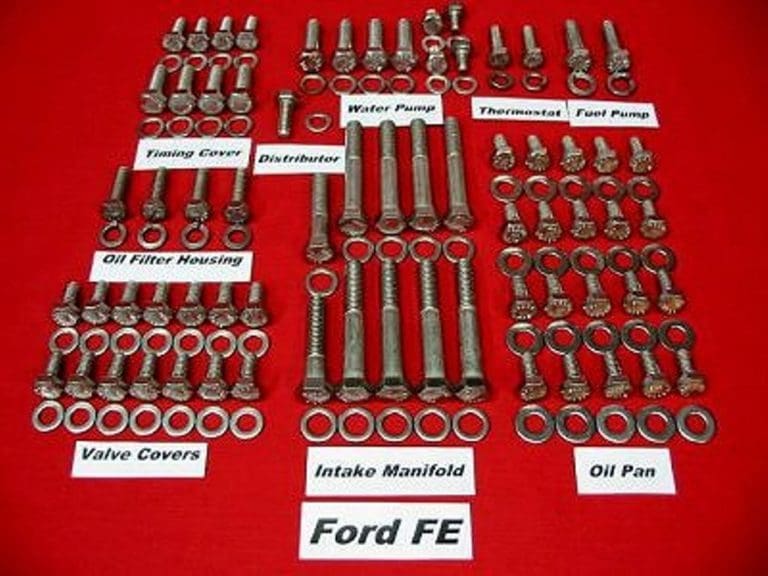 FORD FE 352 390 406 427 428 STAINLESS STEEL ENGINE ALLEN BOLT KIT