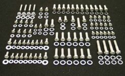 Small Block Chevy SBC 265 283 305 307 327 350 400 Stainless Engine Hex Bolt Kit Set