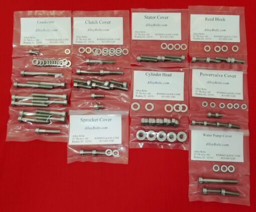 YAMAHA 1986-1988 YZ125 POLISHED STAINLESS STEEL ENGINE BOLT KIT