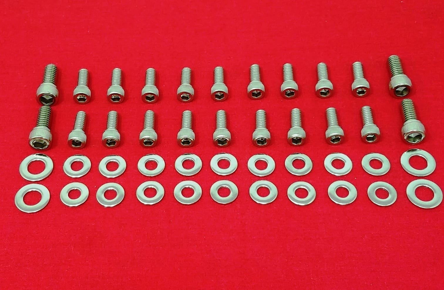 thumbnail image 2 of Stage 8 Stainless Steel Header Bolt Kit For Small Block Ford - 16 Piece Locking Fastener Set 2 of 12