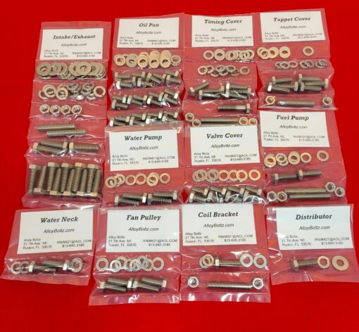 FORD 240 300 IN-LINE 6 CYLINDER STAINLESS STEEL ENGINE HEX BOLT KIT