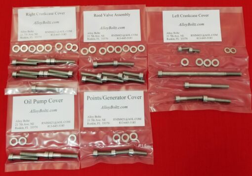 YAMAHA 1973-1978 RD125 POLISHED STAINLESS STEEL ENGINE BOLT KIT