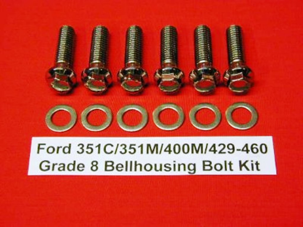 SMALL BLOCK FORD POLISHED STAINLESS STEEL ARP AUTOMATIC BELLHOUSING BOLT KIT