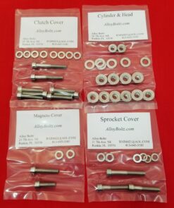 SUZUKI 1979-1980 RM125 POLISHED STAINLESS STEEL ENGINE BOLT KIT