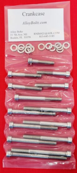 HONDA 1973-1978 CR125 POLISHED STAINLESS STEEL CRANKCASE HALVES BOLT KIT