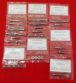SUZUKI 1971-1973 MT50 TRAILHOPPER POLISHED STAINLESS STEEL ENGINE BOLT KIT