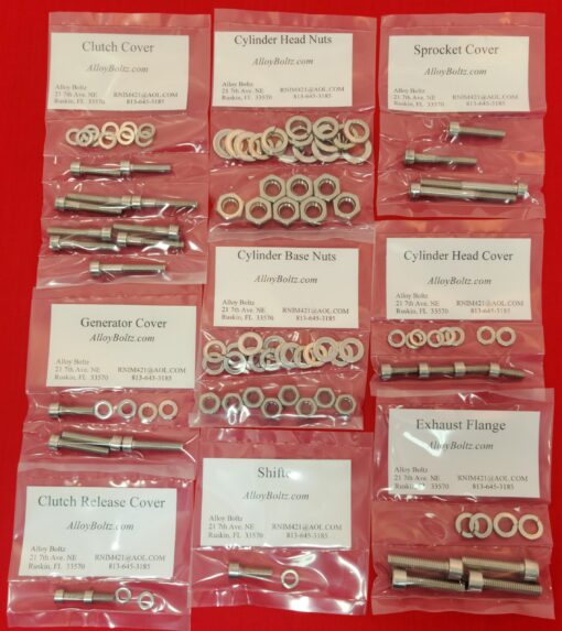 SUZUKI 1973-1978 GT185 POLISHED STAINLESS STEEL ENGINE BOLT KIT