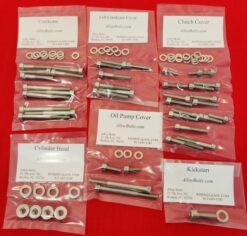 KAWASAKI 1976-2001 KD80 KD100 KE100 KM100 POLISHED STAINLESS ENGINE BOLT KIT SET