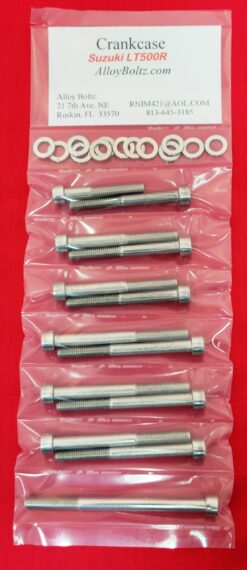 1987-1990 SUZUKI LT500R Quadzilla Polished Stainless Crankcase Only Bolt Kit