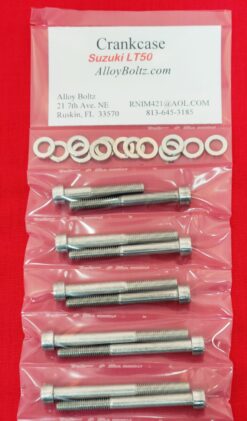 1984-1987 SUZUKI LT50 Polished Stainless Crankcase Halves Only Bolt Kit