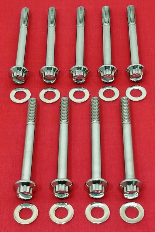 1991-2003 Sportster Show Polished Grade 8 ARP Stainless Case Bolt Kit