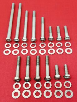 SBF SMALL BLOCK FORD 260 289 302 351W STAINLESS STEEL DRIVER SIDE INLET WATER PUMP TIMING COVER HEX BOLT KIT