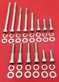 SBF SMALL BLOCK FORD 260 289 302 351W STAINLESS STEEL DRIVER SIDE INLET WATER PUMP TIMING COVER ALLEN BOLT KIT