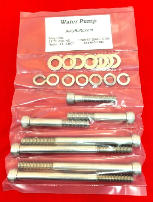 1970 & UP MOPAR SMALL BLOCK SB 273 318 340 360 STAINLESS STEEL WATER PUMP ALLEN BOLT KIT