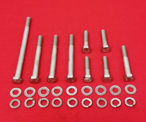 SBF Small Block Ford 260 289 302 351W Stainless Steel Passenger Side Inlet Water Pump Hex Bolt Kit Set