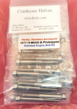 Alternative view of Harley Aermacchi AMF MX250 Polished Stainless Engine Bolt Screw Kit Set